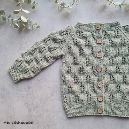 Biðukolla baby cardigan